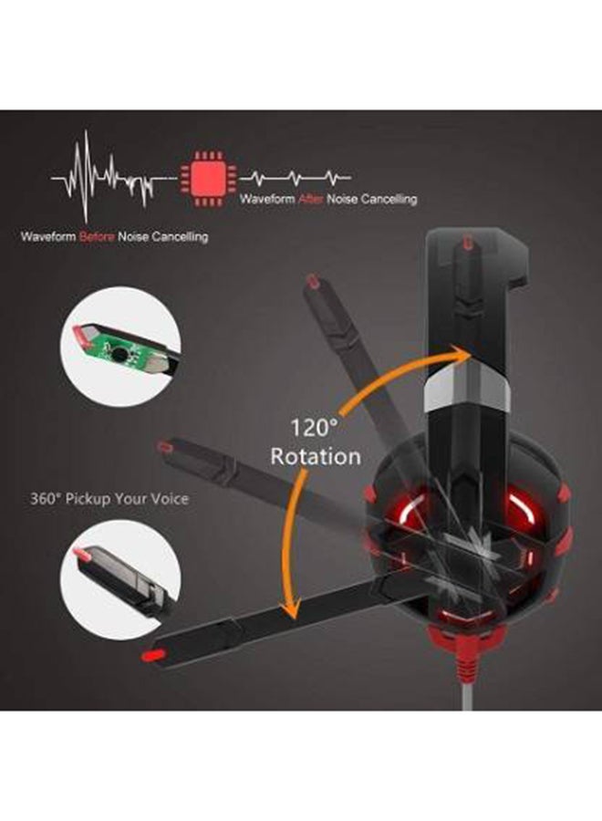 أونيكوما سماعة رأس سلكية للألعاب USB مزودة بإضاءة LED وميكروفون - Image 3