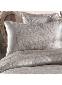إن - هاوس 10-Piece Bridal Luxurious Copland Tolon Comforter Set Cotton Silver 260x240cm  - Image 3