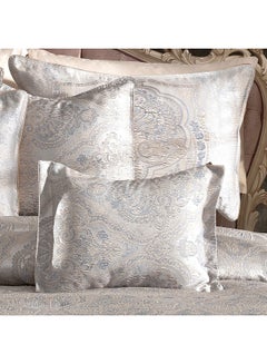 إن - هاوس 10-Piece Bridal Luxurious Copland Tolon Comforter Set Cotton Silver 260x240cm  - Image 4