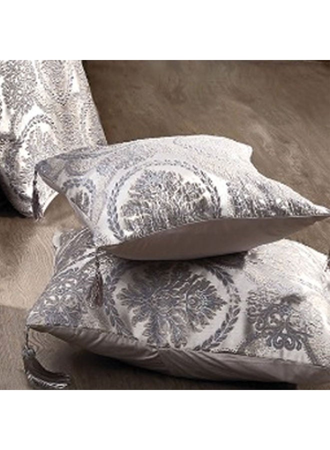 In-House 12-Piece Bridal Luxurious Copland Apato Comforter Set Cotton Grey/White 260x240cm  - Image 4
