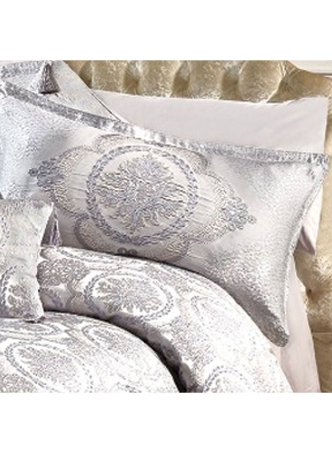 In-House 12-Piece Bridal Luxurious Copland Apato Comforter Set Cotton Grey/White 260x240cm  - Image 5