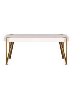 DANUBE HOME Elvie Coffee Table White/Golden 110x59x46cm  - Image 1