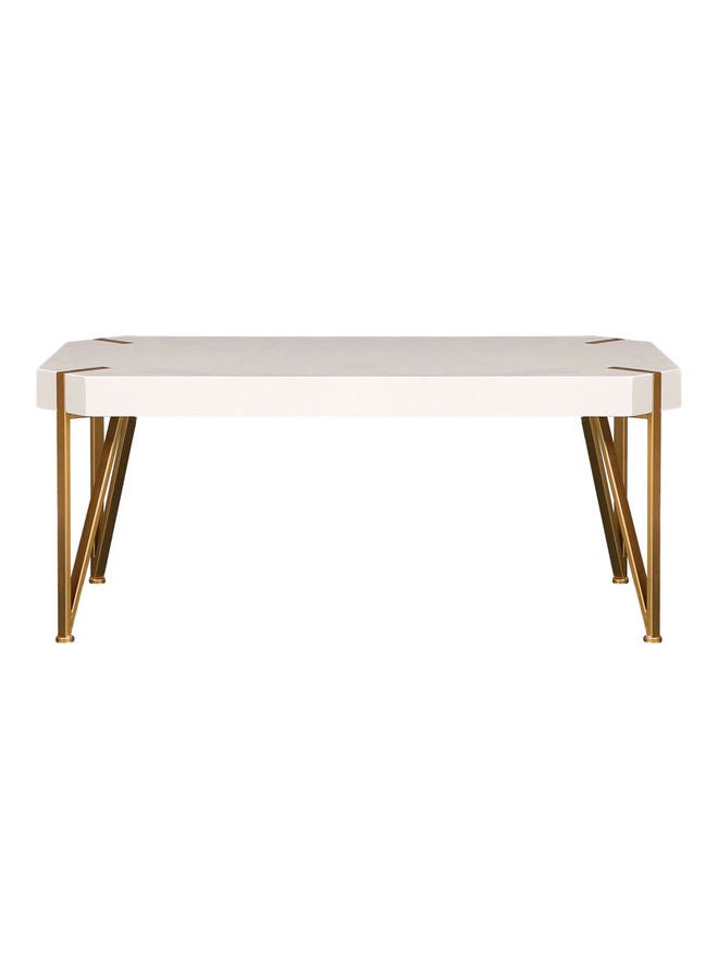 DANUBE HOME Elvie Coffee Table White/Golden 110x59x46cm - Image 1