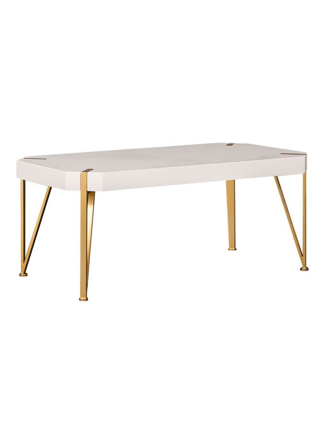 DANUBE HOME Elvie Coffee Table White/Golden 110x59x46cm - Image 2
