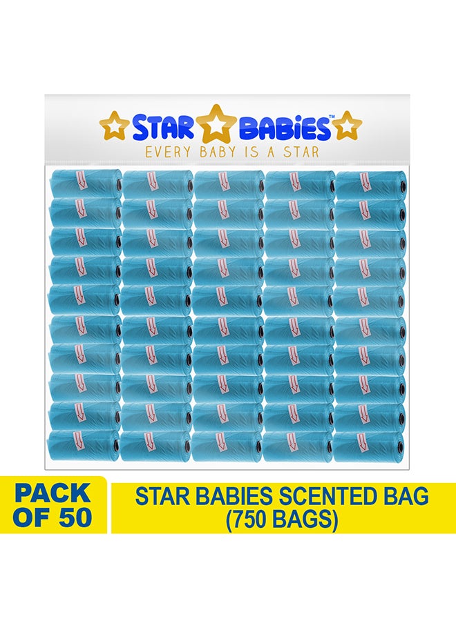 STAR BABiES Value Pack Essentials - Scented Bag Pack Of 50, Blue - Image 4