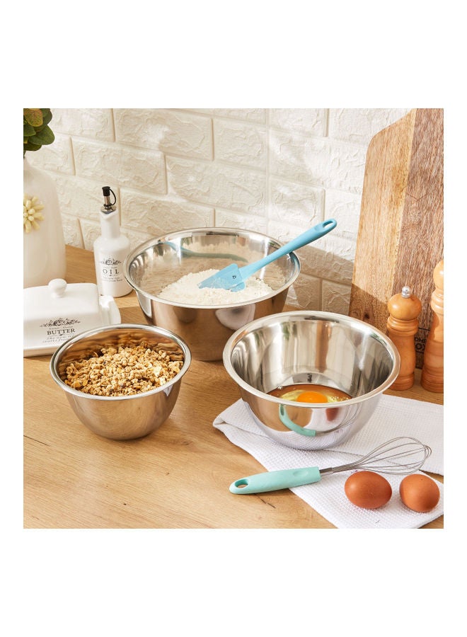 Home Box 3-Piece Premia Stainless Steel Mixing Bowl Set Silver 20cm - Image 4