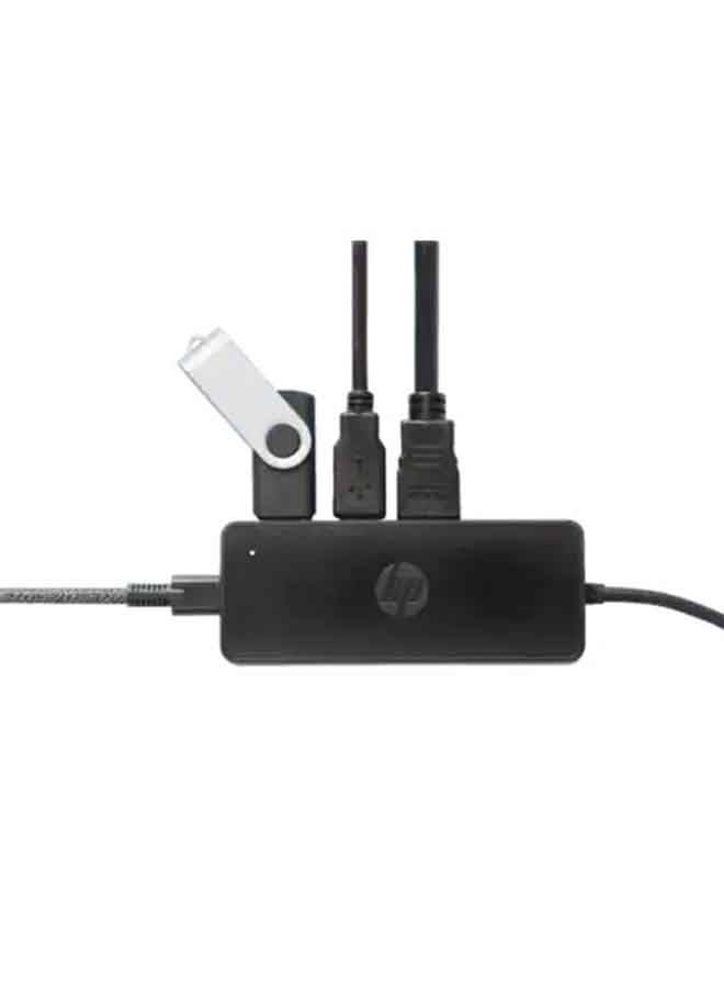 HP - USB-C Adapter Travel Hub Black - Image 1