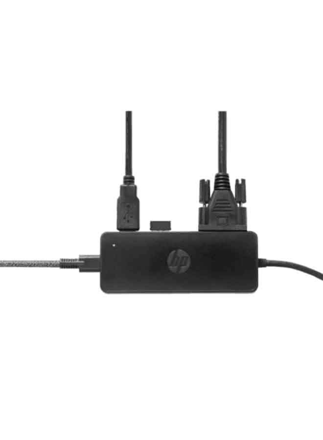 HP - USB-C Adapter Travel Hub Black - Image 1