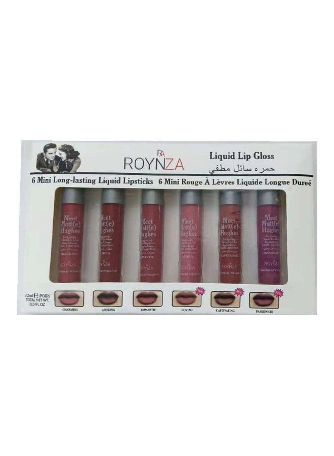 روينزا مجموعة أحمر شفاه سائل صغير يدوم طويلا مكونة من 6 قطع متعدد الألوان - Image 1