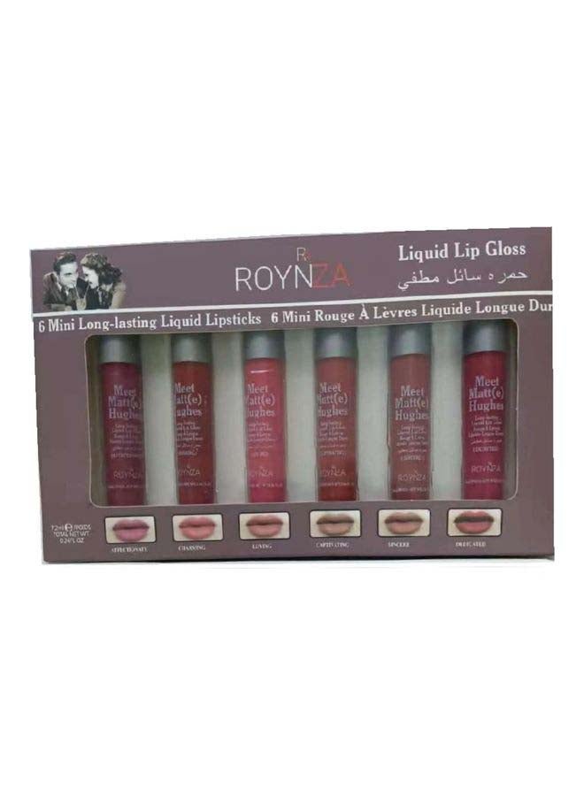 روينزا مجموعة أحمر شفاه سائل صغير يدوم طويلا مكونة من 6 قطع متعدد الألوان - Image 1