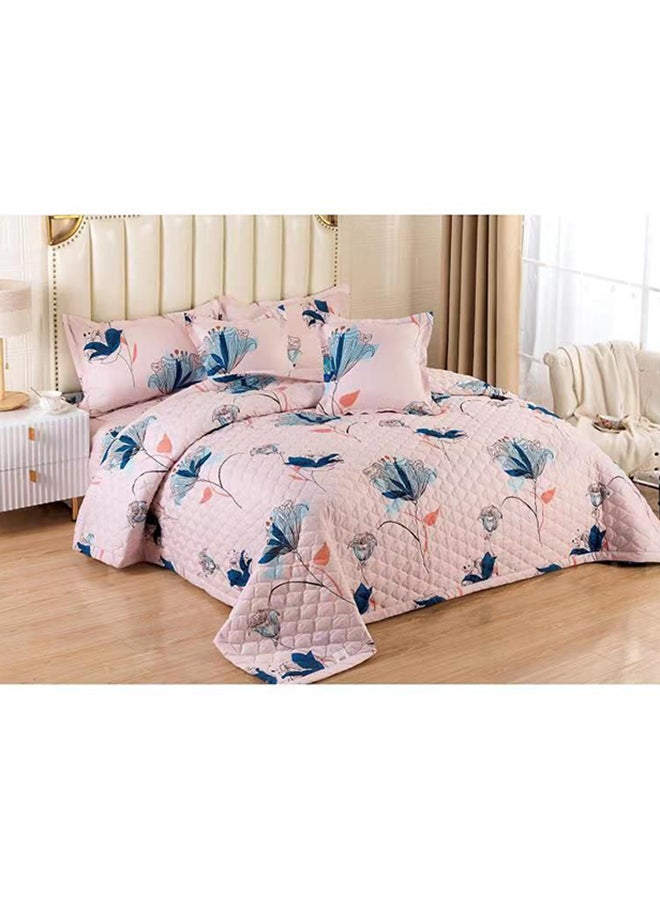 6-Piece Floral Compressed Comforter Set Microfiber Multicolour 220 x 240cm