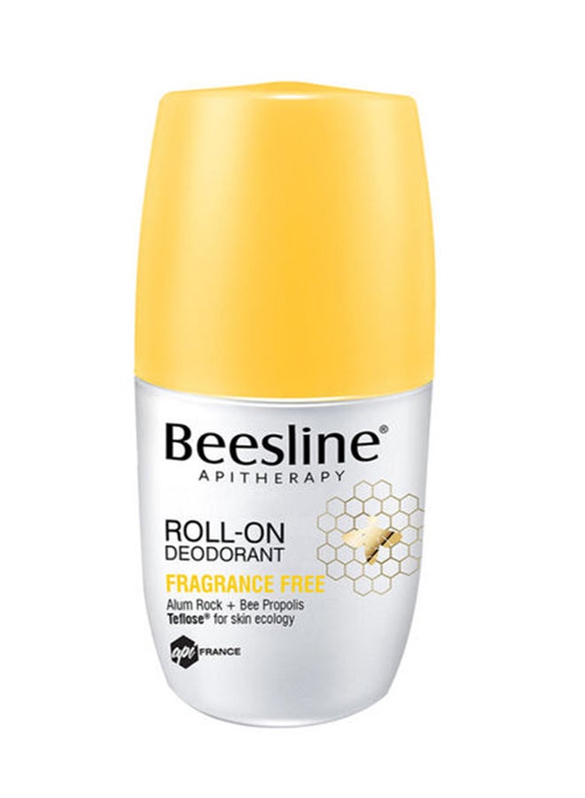Beesline Fragrance-Free Roll-On Deodorant White/Yellow 50ml  - Image 1