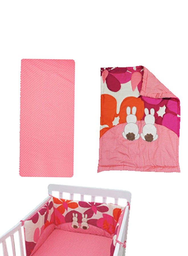 سمارت ترايك طقم سرير أوروبي مكون من 3 قطع بتصميم جوي رابيتس- لون وردي - Image 2