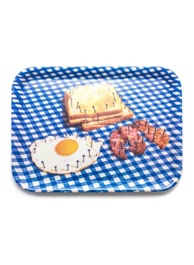SELETTI TOILETPAPER MELAMINE TRAY Cm. 32x43,5 - BREAKFAST Blue 23cm - Image 1