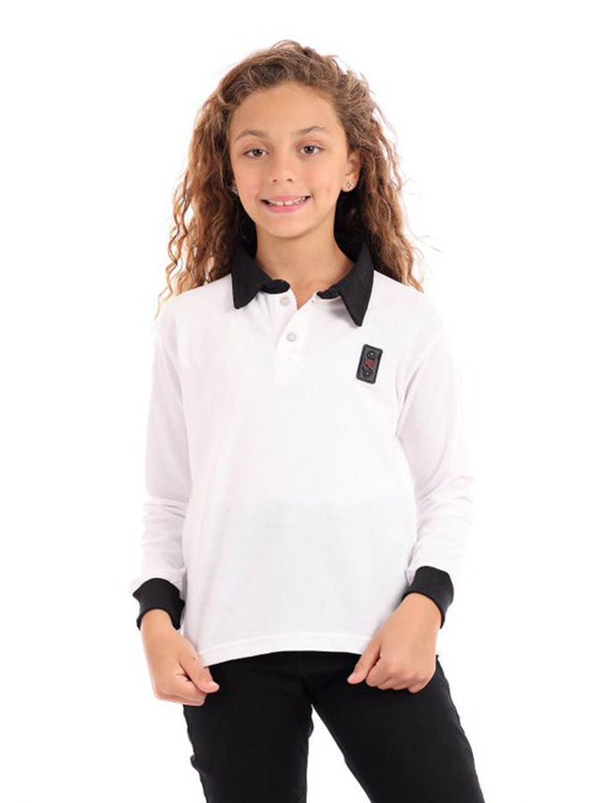 Caesar Plain Basic Collared Neck T-shirt white  - Image 1