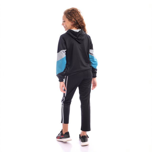 Caesar Plain Basic Hooded Neck Tracksuit Black  - Image 3