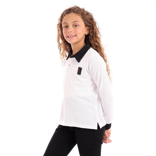 Caesar Plain Basic Collared Neck T-shirt white  - Image 2