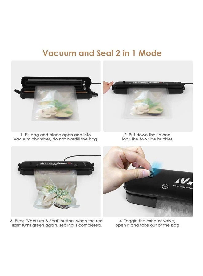 Toshionics - Automatic Electric Vacuum Sealer Machine With Sealing Bag Black/White 35x4x7.5cm - Image 1
