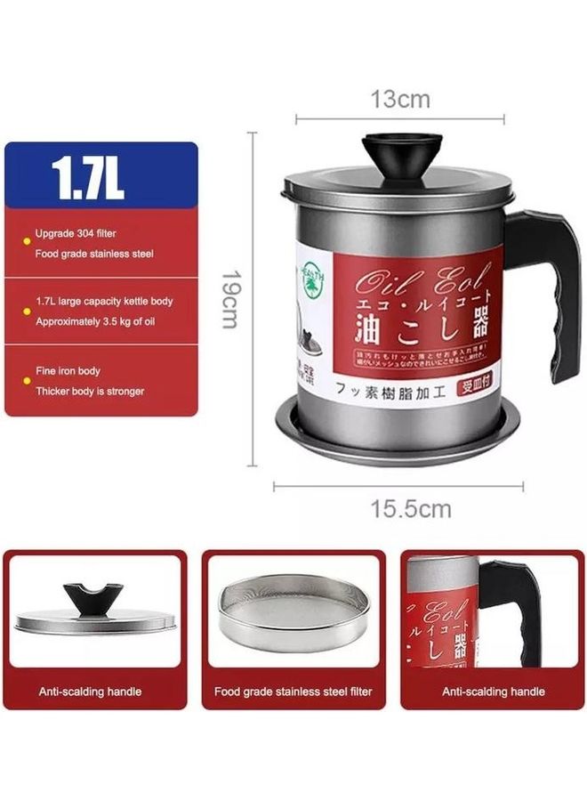 Toshionics Oil Strainer Container Grey/Black 19x13x15.5cm  - Image 2