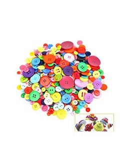 Haawooky 500-700 PCS Assorted Mixed Color Resin Buttons 2 and 4 Holes Round Craft for Sewing DIY Crafts Children's Manual Button Painting,DIY Handmade Ornament Multicolour  - Image 1
