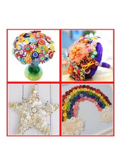 Haawooky 500-700 PCS Assorted Mixed Color Resin Buttons 2 and 4 Holes Round Craft for Sewing DIY Crafts Children's Manual Button Painting,DIY Handmade Ornament Multicolour  - Image 2