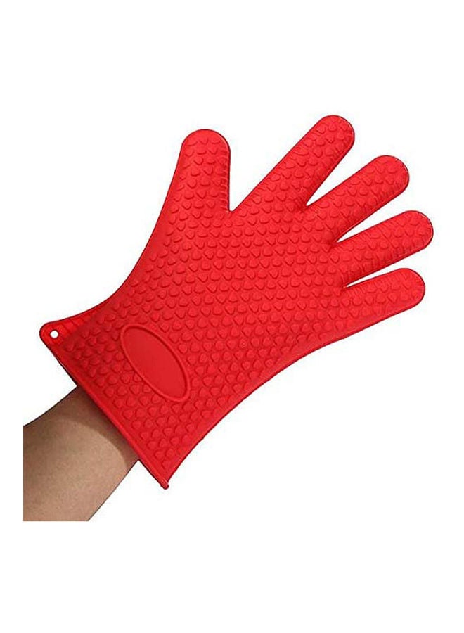hothand Silicone Bbq Grilling Gloves/Oven Mitts/Pair Of Heat Resistant Silicone Gloves Red  - Image 2