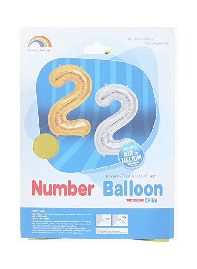 أم كولور بالون بالون هيليوم على شكل رقم 2