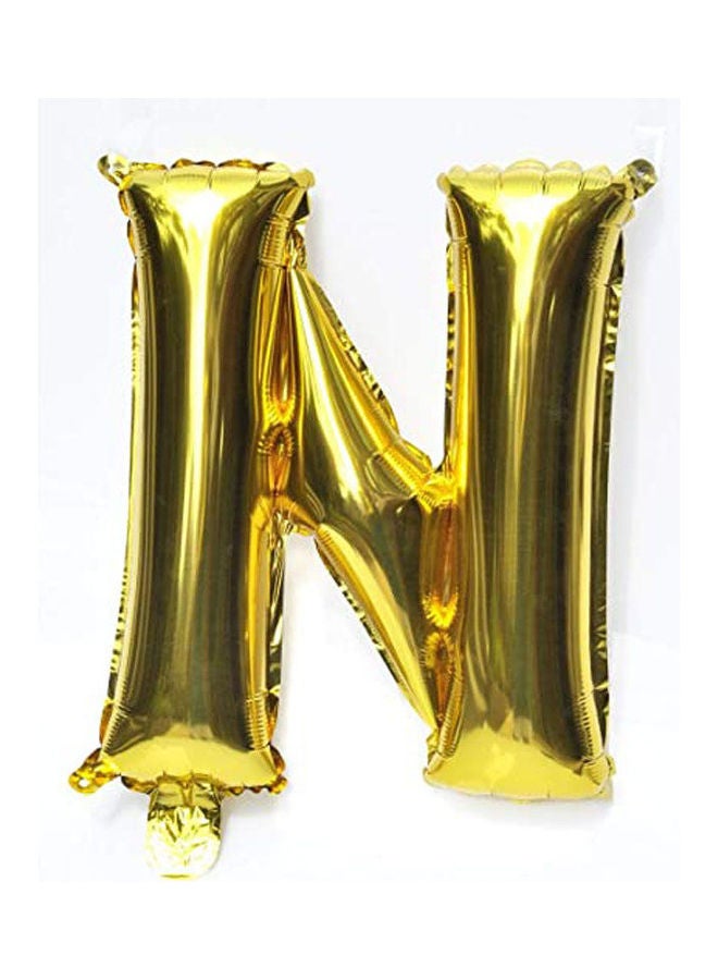 Shining Chic Style Alphabet Letter Balloons Aluminum Hanging Foil Film Balloon Mylar Balloons Air Balloon Cannot Float, Letter N 16inch 