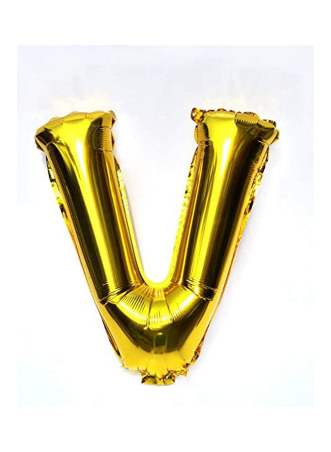 Shining Chic Style Alphabet Letter Balloons Aluminum Hanging Foil Film Balloon Mylar Balloons Air Balloon Cannot Float, Letter V 16inch 