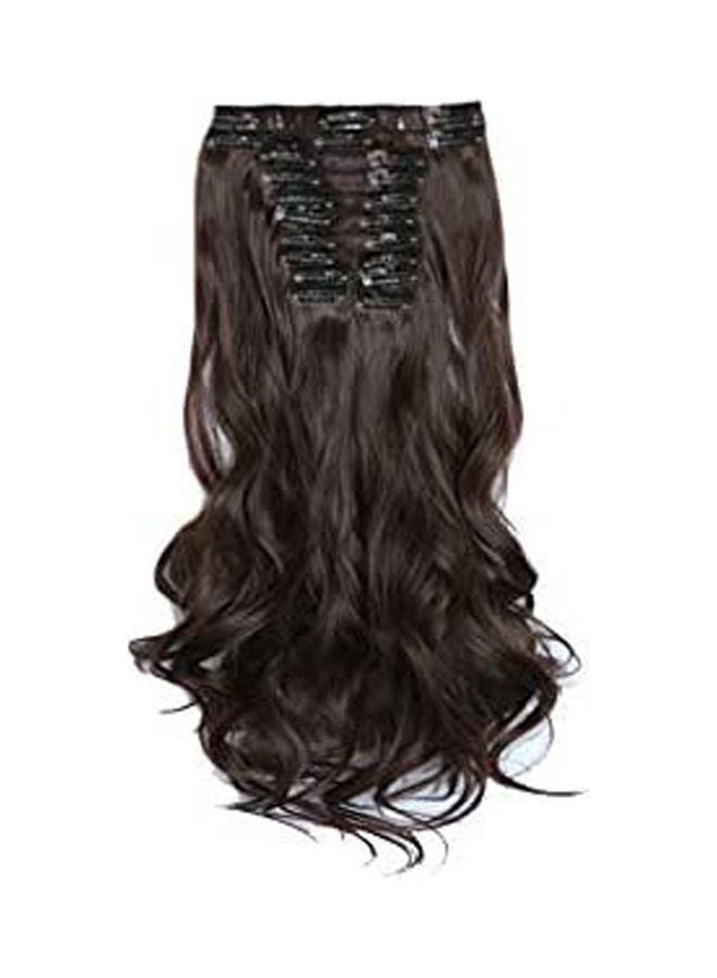 Generic Dark Brown Long Curly Wig Hair Extension Seamless Women'S Synthetic Hair Graceful Stylish All Match Wig Accessory Black
