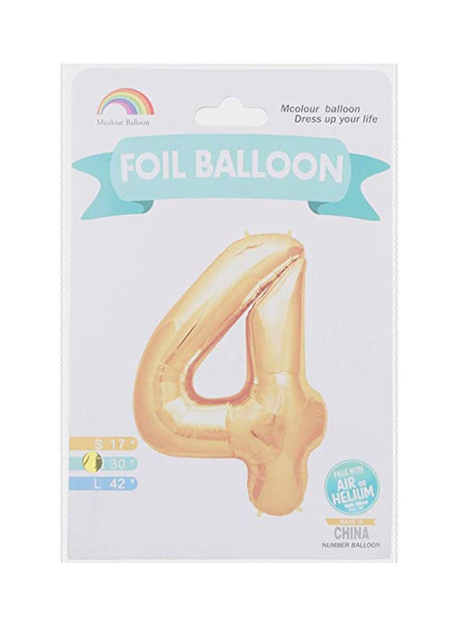 Mcolour Balloon Foil Balloon   Number 4   Meduim Size