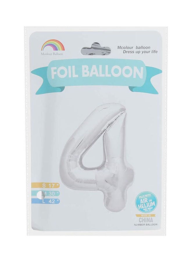 Mcolour Balloon Foil Balloon - Number 4 - Meduim Size
