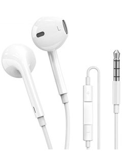 Earphone Wired , Aux Output With Mic For iPhone White