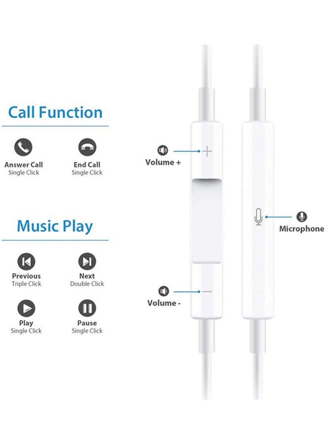Black Tiger - Earphone Wired , Aux Output With Mic For iPhone White - Image 1