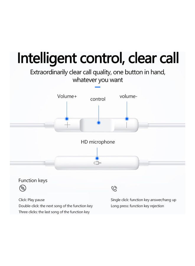 Black Tiger - Earphone Wired , Aux Output With Noise Isolation For iPhone White - Image 1