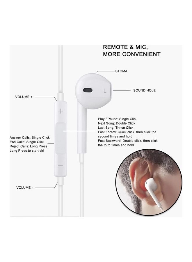 Black Tiger - Earphone Wired , Aux Output With Noise Isolation For iPhone White - Image 1