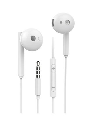 Earphone with an Aux Output and Noise Isolation, Control Buttons With a Microphone White - v1635093253/N51546544A_1