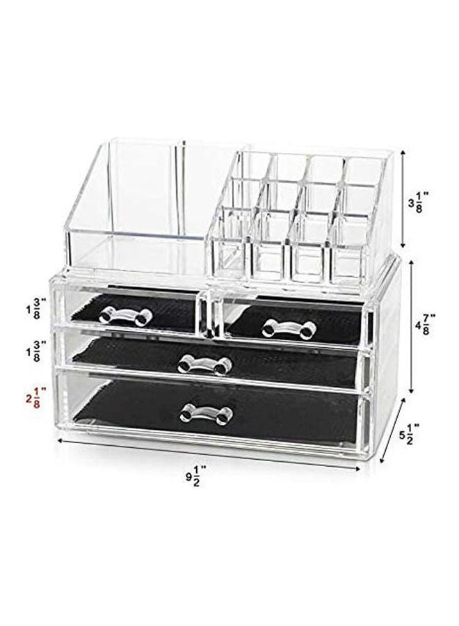 Generic Design Bottom Layer Increase Fits Most Conceal Acrylic Makeup Organizer and Cosmetic Make Up Organizer Countertop Storage Box Brush Holder Clear Jewelry Organizer Bathroom Vanity Tray Multicolour  - Image 1