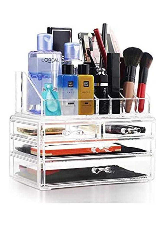 Generic Design Bottom Layer Increase Fits Most Conceal Acrylic Makeup Organizer and Cosmetic Make Up Organizer Countertop Storage Box Brush Holder Clear Jewelry Organizer Bathroom Vanity Tray Multicolour  - Image 2
