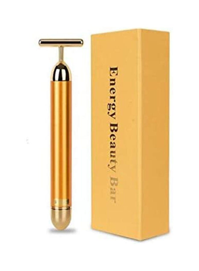 Generic Vibration Slimming Face 24K Gold Vibration Pulse Beauenty Bar Firming Facial Roller Massager Stick Lift Skin Tightening Wrinkles Pen Gold  - Image 1