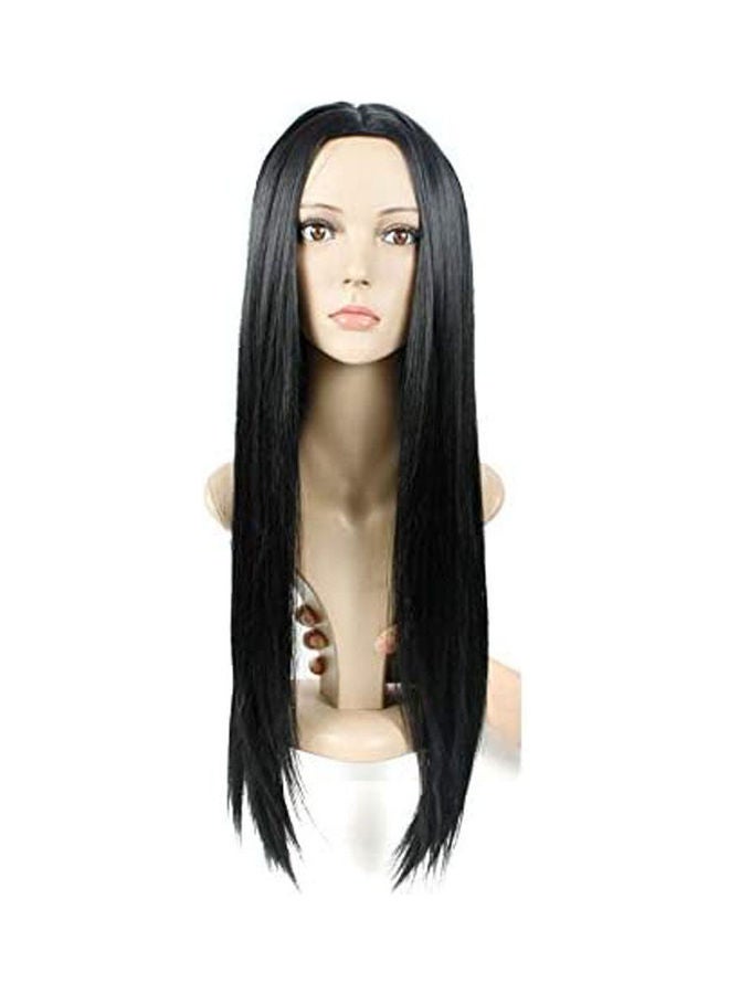 Long Straight Mid-Point Wigs Black