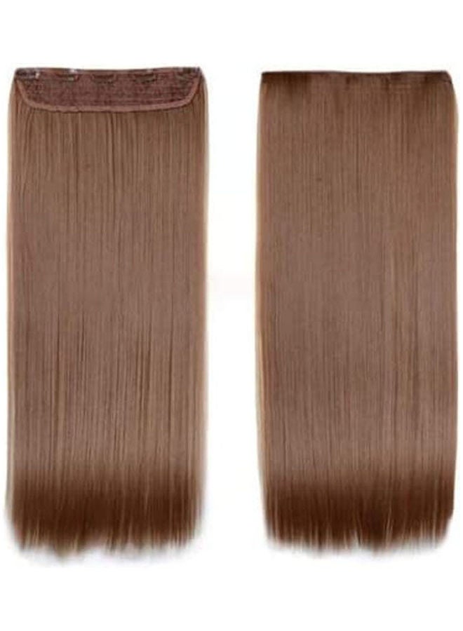 Generic Long Straight Synthetic Hair Extensions Mid Brown 70cm