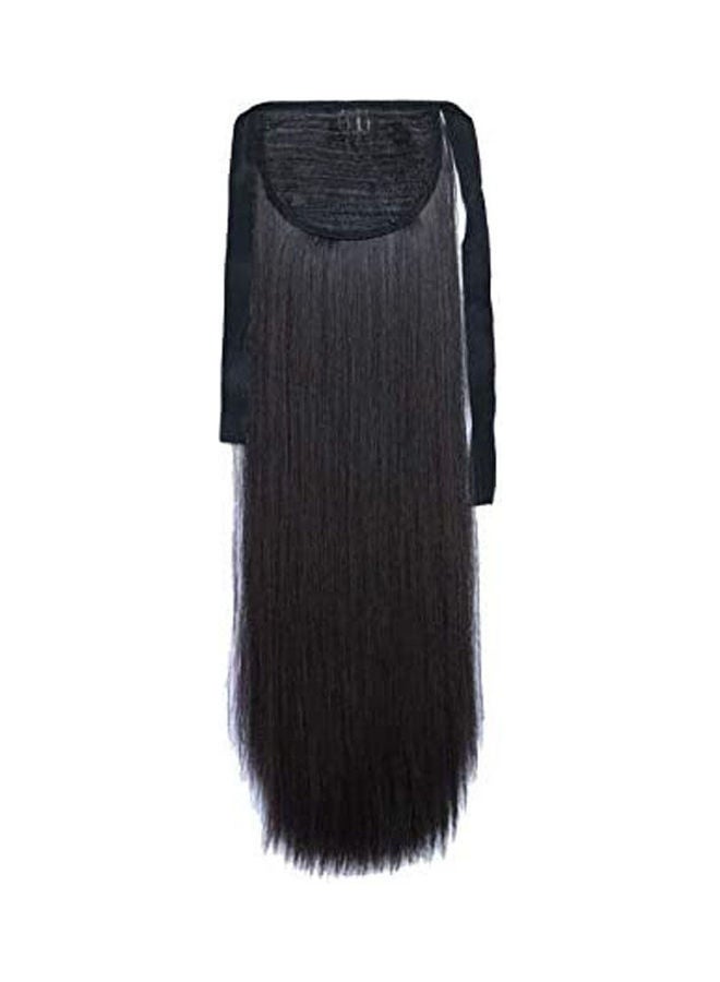 Generic Long Straight Hair Extension Seamless Synthetic Hair Velcro Ponytail Elegant All Match Wig Accessory For Women Black