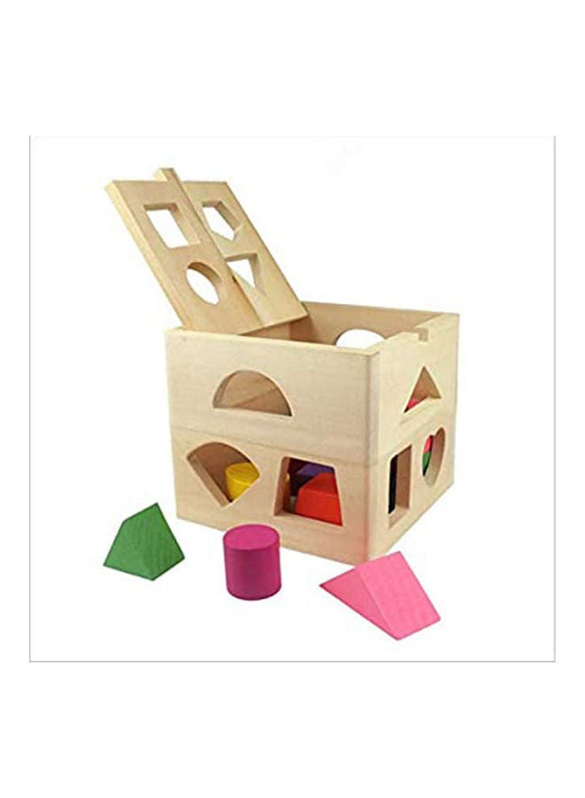 صندوق الذكاء لمجموعة الأشكال التعليمية ومطابقة كتل البناء الخشبية للأطفال - Image 1