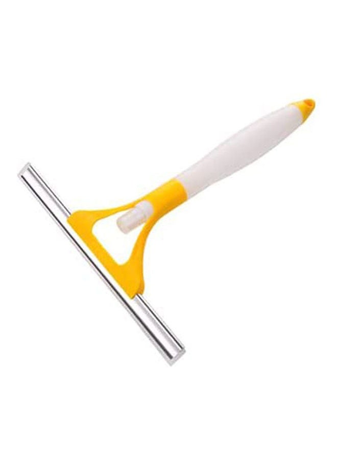 مسّاحة بلاستيكية للزجاج مُزوّدة ببخّاخ أصفر - Image 1