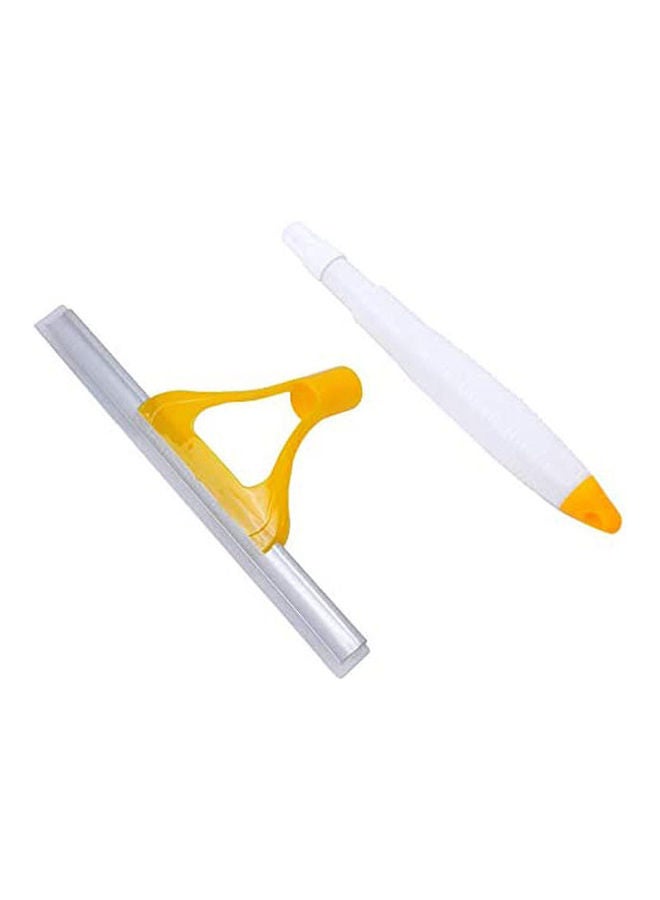 مسّاحة بلاستيكية للزجاج مُزوّدة ببخّاخ أصفر - Image 2