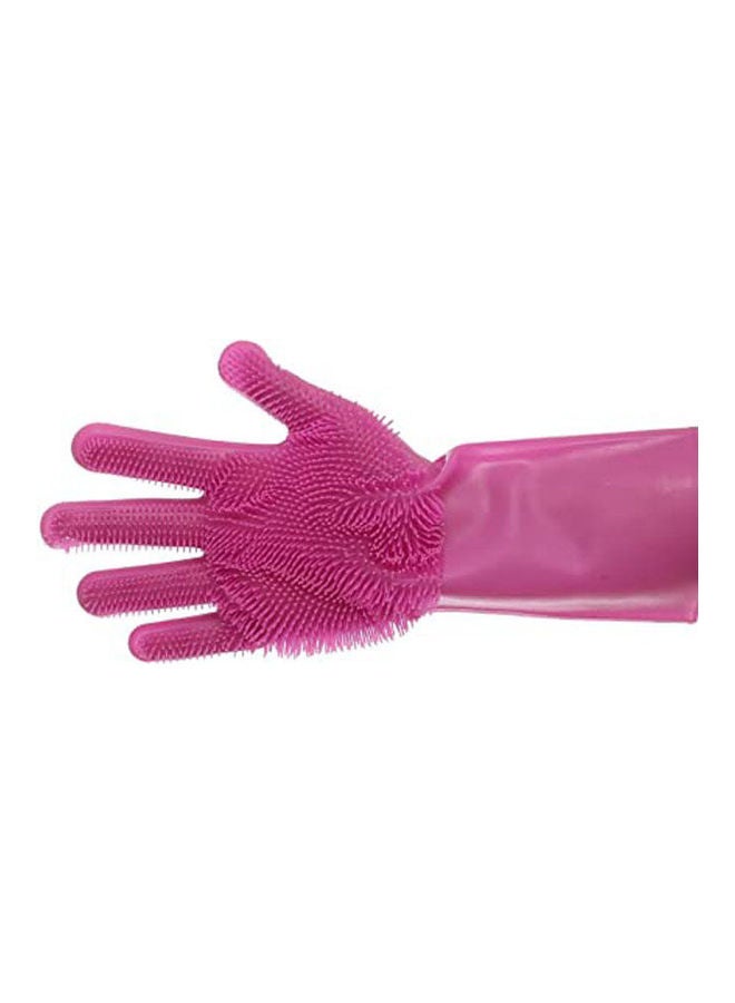 قفازات سيليكون كبيرة لغسيل الصحون أرجواني سادة