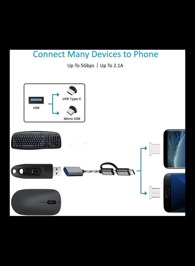 بلاك تايجر محول من النوع C، مايكرو USB مع منفذ USB  - Image 4