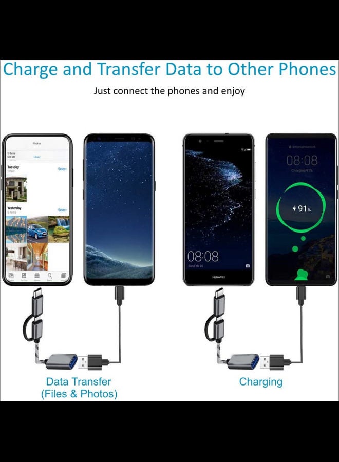 بلاك تايجر محول من النوع C، مايكرو USB مع منفذ USB  - Image 5