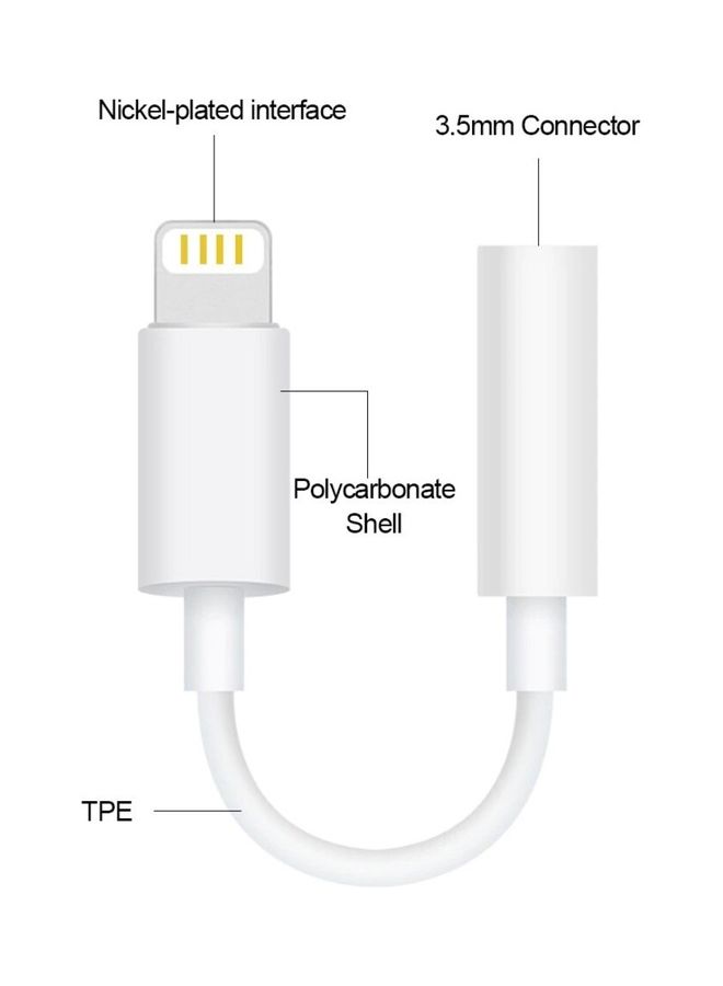 بلاك تايجر محول ايفون بمنفذ اوكس لسماعة الراس أبيض - Image 3
